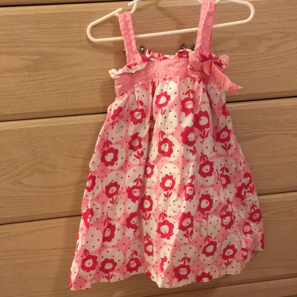 Pink floral geometric tank dress